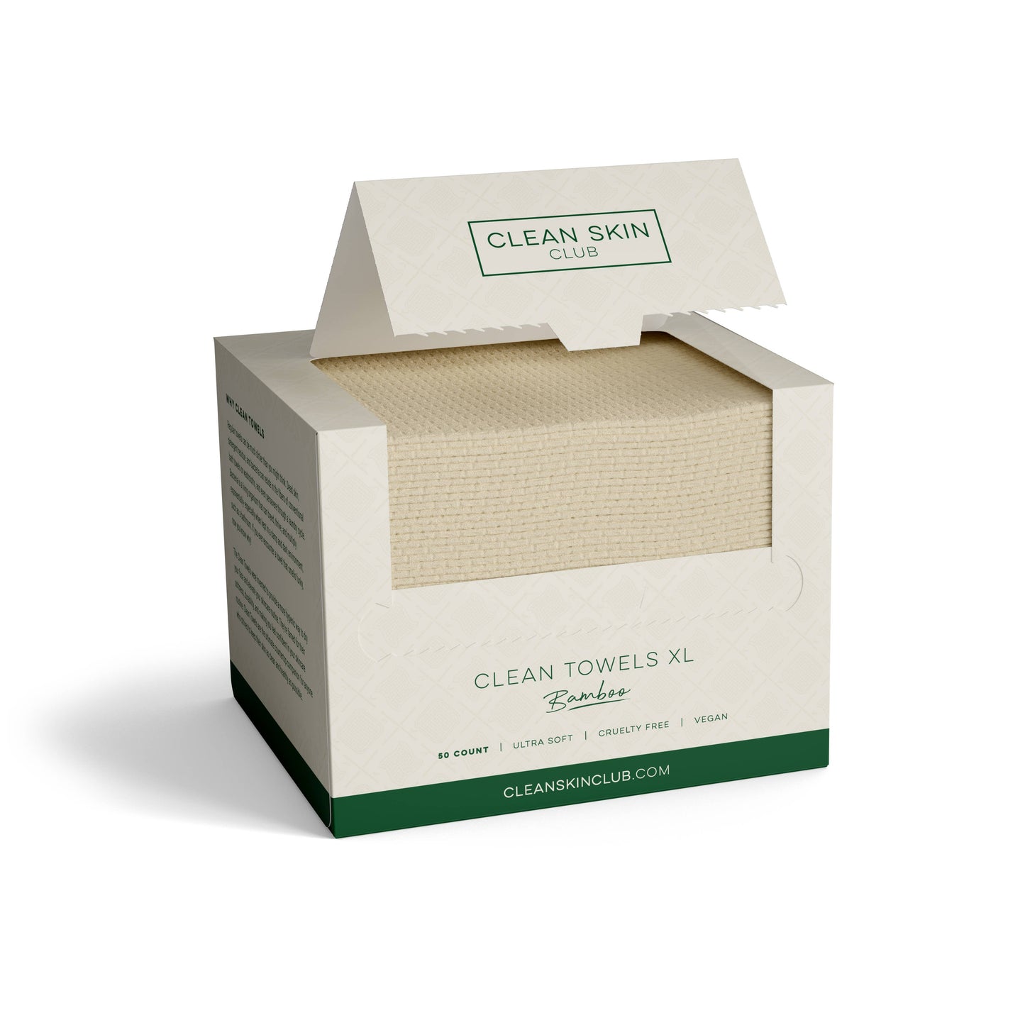 Clean Towels XL Bamboo, Disposable Face Towels, 50 Count