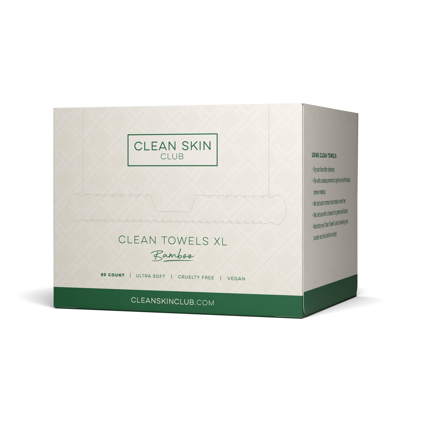 Clean Towels XL Bamboo, Disposable Face Towels, 50 Count