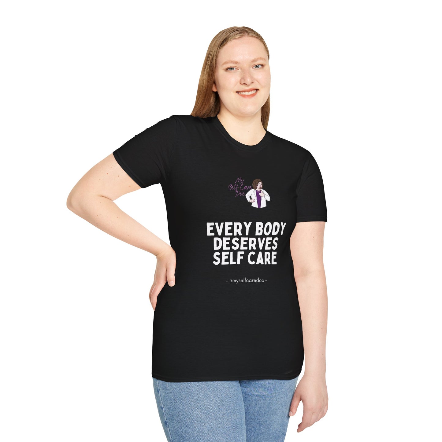 Self Care Unisex Softstyle T-Shirt - 'Every Body Deserves Self Care'