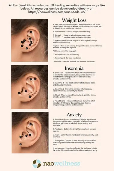24K Gold 20 PC Ear Seed Kit - Pack of 8