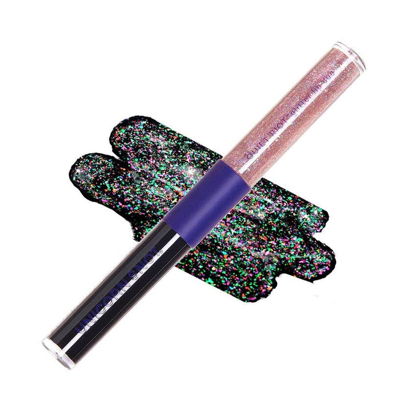 Quiet Riot 2-in-1 Glitter Lip Duo - Black (Chasm)