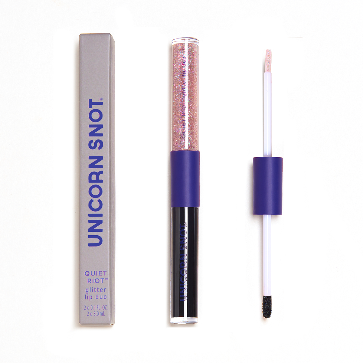 Quiet Riot 2-in-1 Glitter Lip Duo - Black (Chasm)